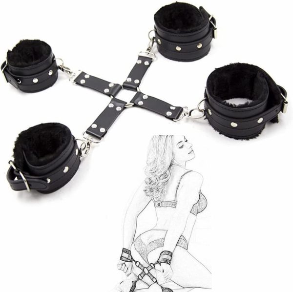 YUEMAR Collier croisé en Cuir B-D-S-M avec Double Boucle rég...